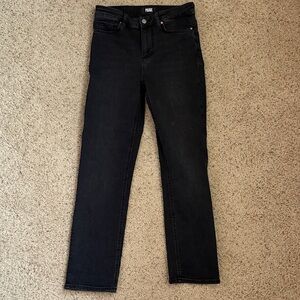 PAIGE Cindy Black High-Rise Straight Jeans - Women's